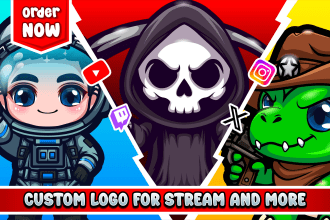 design esport logo, mascot in chibi, cute style