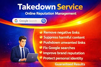 remove, suppress and push down negative google search links