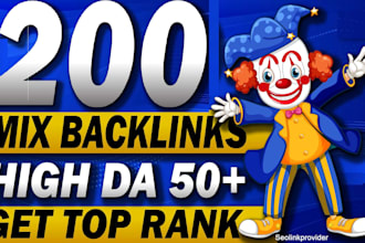 build 200 white hat SEO mix backlinks on high da DR websites