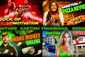 create a clickbait youtube castom thumbnail design for you