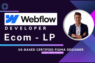 develop webflow website for landing page, brand and ecommerce
