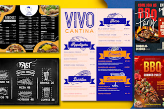 create restaurant menu food flyer or price list design