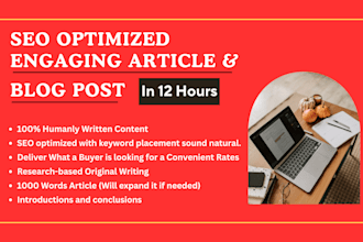 write high quality SEO articles and blog posts with images