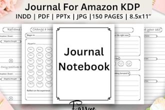 design a low content KDP book interior for your journal and logbook