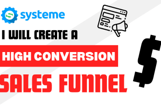 build your sales funnel in systemeio, landing page design