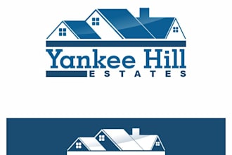 make attractive hill real estates logo with new concept