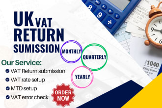 file UK vat return, registration to hmrc and bookkeeping