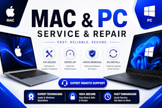repair, fix your mac os, macbook computer, laptop, pc remotely