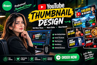design catchy youtube thumbnail