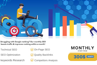 do monthly SEO service keywords research onpage and offpage