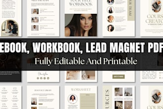 design PDF lead magnet, ebook, workbook design in canva