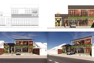 create architect exterior, 3d modeling, rendering, and animation