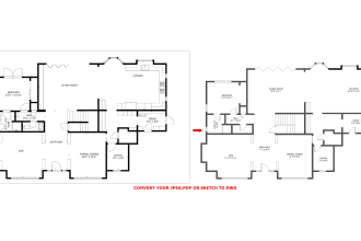 redraw floor plan architectural plan 2d floor plan, 3d floor plan sketch to dwg
