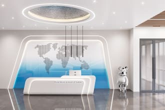design interior office spaces with high quality renders