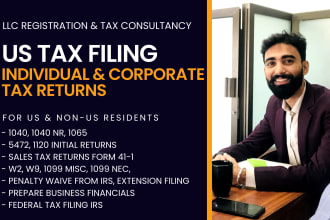 prepare and file US llc tax returns 1040 1065 1120 5472