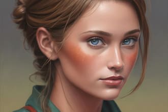 draw and attractive digital oil painting as you
