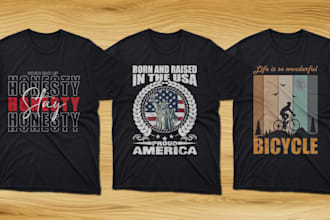 do creating typography trendy and graphic t shirt design