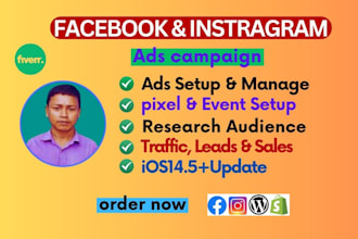 create and manage facebook ads campaigns and shopify fb ads
