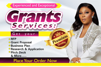 do grant proposal writing, research, application, business plan,bid,rfp, writer