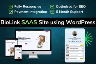 create bio link saas site in wordpress