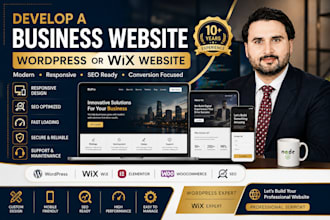 develop a business website, wordpress website