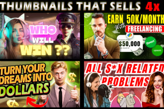 make youtube thumbnails for finance, podcast, lifestyle, business, and more