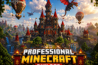 build minecraft survival bases, castles, any farms and villages