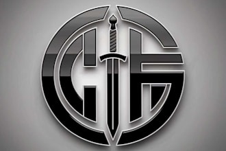 make attractive sword trustworthy brand recognition logo