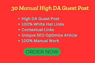 publish 30 guest blog with unique article