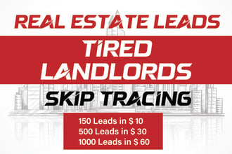 provide you updated tired landlord leads with skip tracing