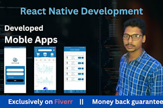 develop a cross platform app using react native as react native app developer