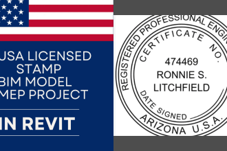 draw USA licensed stamp bim model your mep project in revit