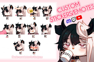 draw cute chibi twitch or discord emotes and stickers for you