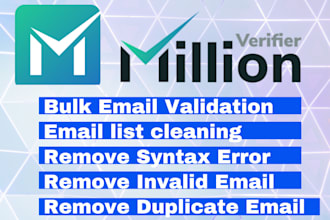 provide bulk email verification and list cleaning using million verifier