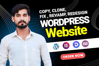 design, redesign, build, rebuild, clone, edit, fix or revamp wordpress website