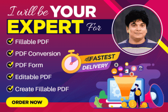professionally create fillable PDF form or interactive pdf