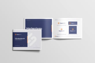 design logo with brand identity, brand style guides, brand book