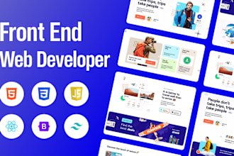 do front end web development projects, using reactjs html css bootstrap tailwind