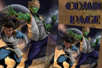 create comic style or manga, anime novel art for graphic novel or illustration