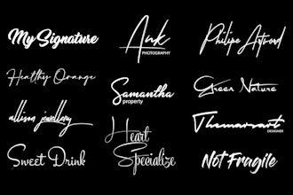 design a clean signature text logo