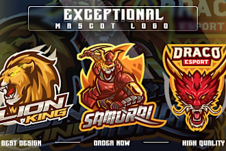 make exceptional mascot logo for gaming and streaming