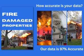 provide you fire damaged properties monthly subscription basis