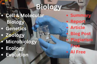 assist in cell and molecular biology, genetics, evolution, ecology