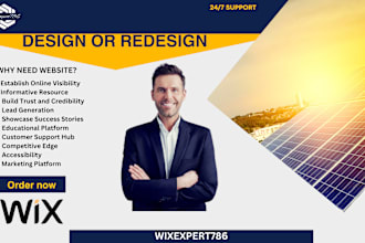 design solar company website on wix and redesign solar website