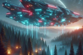 create spaceship, sci fi illustration and sci fi art for you