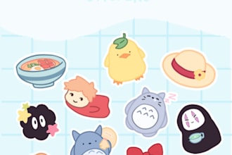 draw cute chibi art,  anime chibi , stickers, emotes