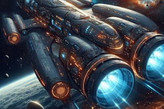 create a sci fi art and spaceship concepts art
