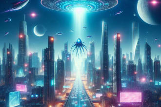 do a sci fi or cyberpunk spaceship design