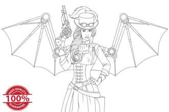 do vector line art and convert any image into coloring book