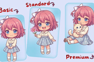 draw you a character in cute chibi style